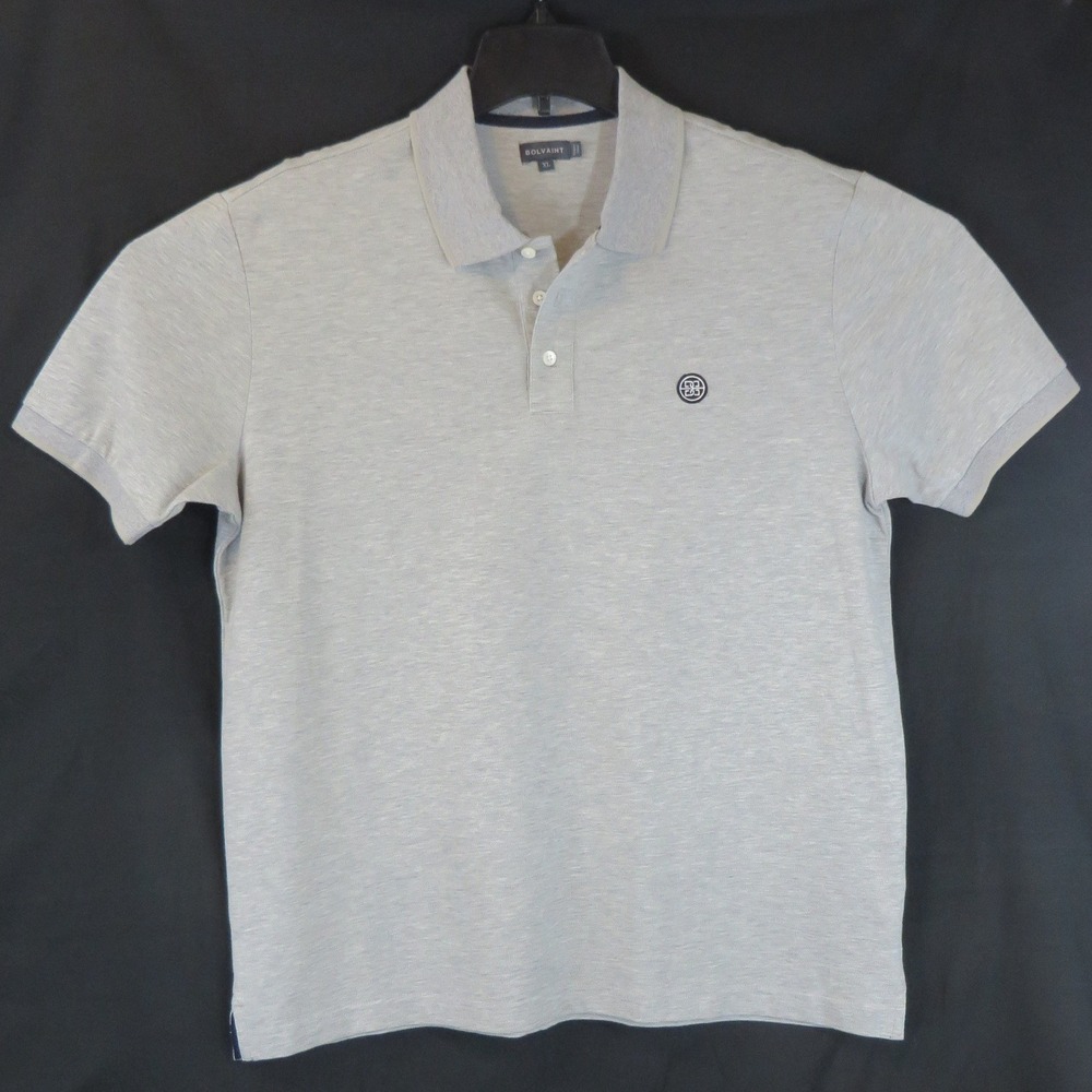 Bolvaint‎ Paris The Aubreu Pique Polo Ocean Grey Mens Size XL Embroidered Logo